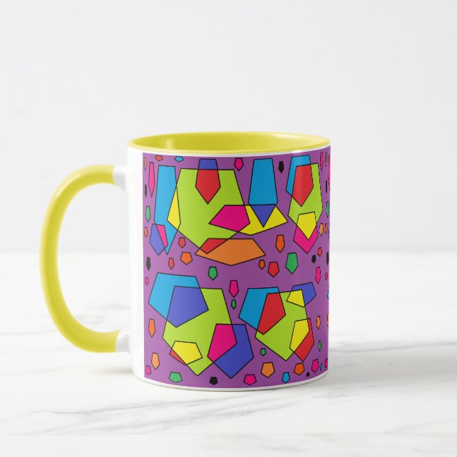 Purple color design bold patterned mug (Left)