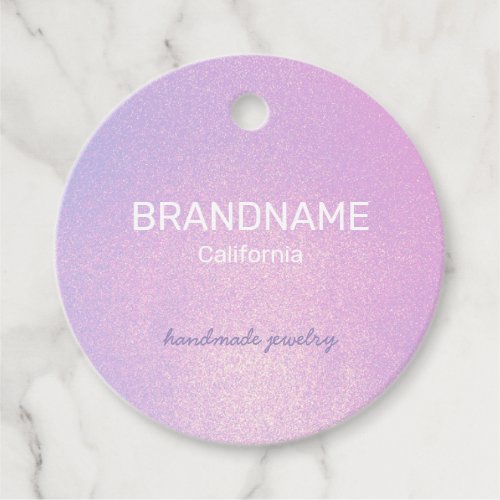 Purple Color Gradient Faux Girly Pink Glitter Favor Tags