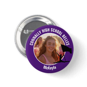 Purple Color Guard Photo High School Dancer Button