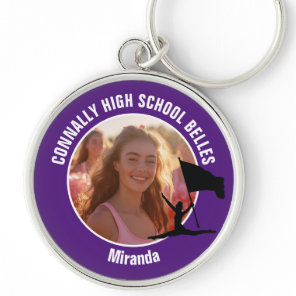 Purple Color Guard Photo High School Dancer Keychain