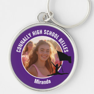 Purple Color Guard Photo High School Dancer Keychain