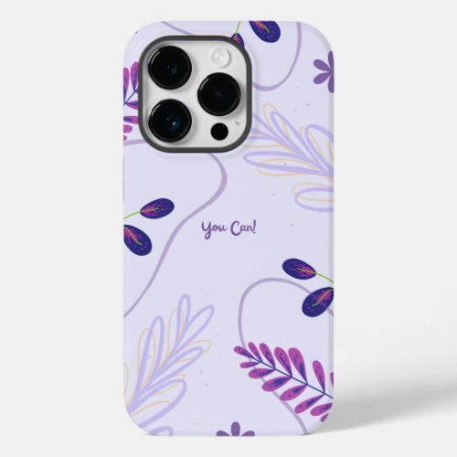 Purple Color Leaf Design Case_Mate iPhone 14 Pro Case
