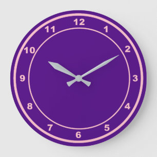 Purple Color Round Shape Acrylic Wall Clock