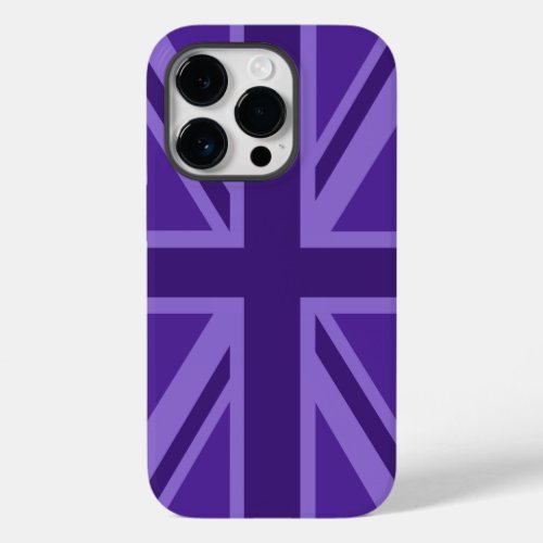Purple Color Union Jack British Flag Design Case_Mate iPhone 14 Pro Case