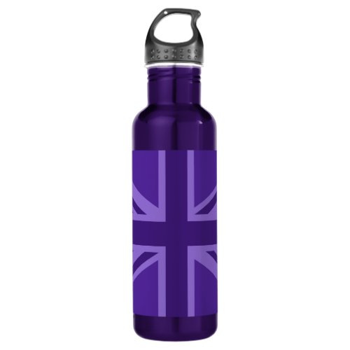 Purple Color Union Jack British Flag Design Stainless Steel Water Bottle