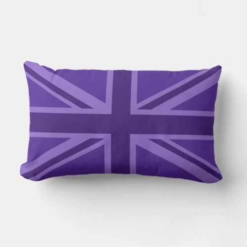 Purple Color Union Jack Flag Design Lumbar Pillow