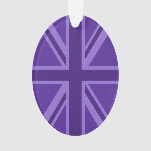 Purple Color Union Jack Flag Design Ornament