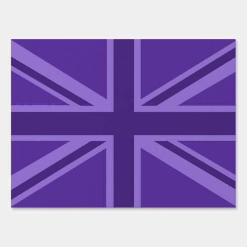 Purple Color Union Jack Flag Design Yard Sign