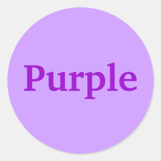 Purple Color Word on Lavender Stickers