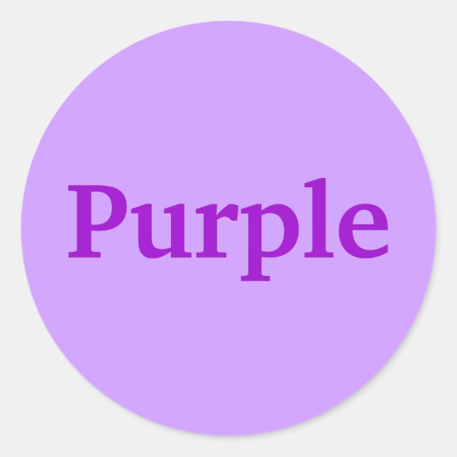Purple Color Word on Lavender Stickers (Front)