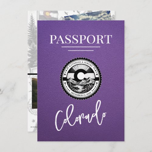 Purple Colorado Passport Save The Date