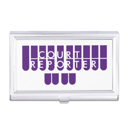Purple colored court reporter business card case