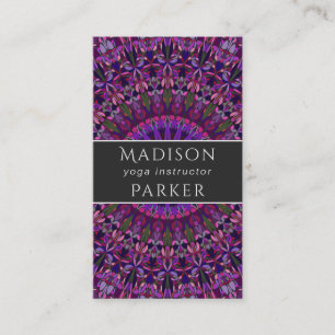 Purple Colorful Floral Mandala Business Card