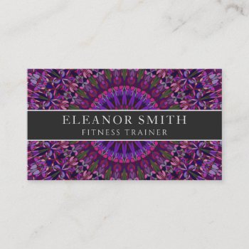 Purple Colorful Floral Mandala Business Card by ZyddArt at Zazzle