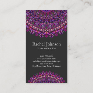 Purple Colorful Floral Mandala Business Card