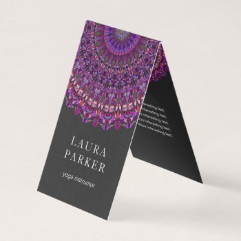 Purple Colorful Floral Mandala Business Card by ZyddArt at Zazzle