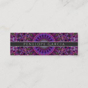 Purple Colorful Floral Mandala Mini Business Card