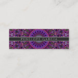 Purple Colorful Floral Mandala Mini Business Card at Zazzle