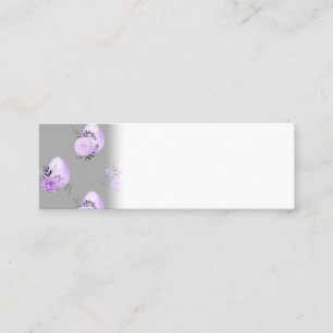 Purple Colorful Flower Botanical Easter Egg Style Mini Business Card