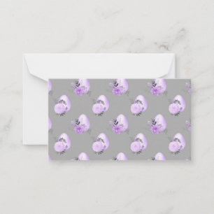 Purple Colorful Flower Botanical Easter Egg Style Note Card