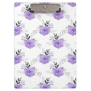 Purple Colorful Flower Botanical Floral Clipboard