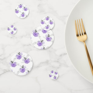 Purple Colorful Flower Botanical Floral Confetti