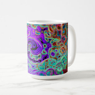 Purple Colorful Groovy Abstract Retro Liquid Swirl Coffee Mug