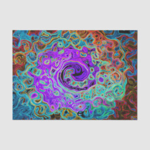 Purple Colorful Groovy Abstract Retro Liquid Swirl Tissue Paper