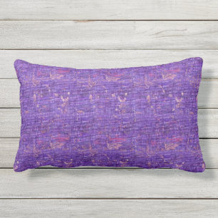 Purple Colorful Grunge Outdoor Lumbar Pillow
