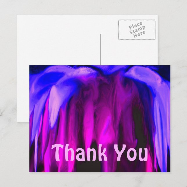 Purple Colors Abstract Art Thank You Postcard (Front/Back)
