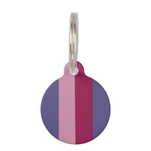 Purple colors stripes pet ID tag