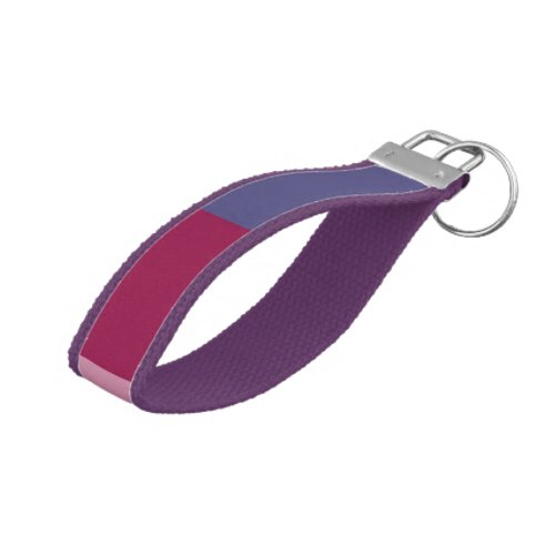 Purple colors stripes wrist keychain