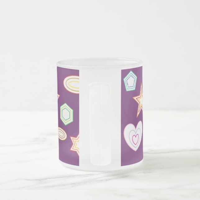 Purple colour Shapes mug (Handle)