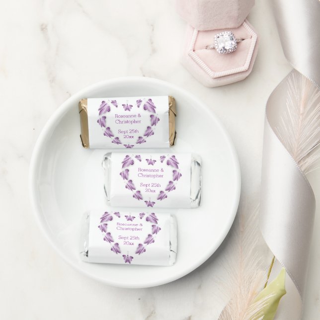 Purple Coloured Butterflies Design Wedding Hershey's Miniatures (Wedding)