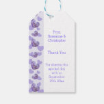 Purple Coloured Wisteria Heart Design Wedding Gift Tags