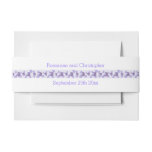 Purple Coloured Wisteria Heart Design Wedding Invitation Belly Band