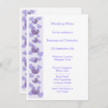 Purple Coloured Wisteria Heart Design Wedding Menu