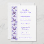 Purple Coloured Wisteria Heart Design Wedding Save The Date