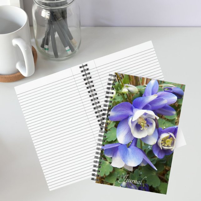 Purple Columbine Flowers Floral Notebook (In Situ)