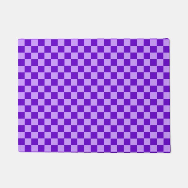 Purple Combination Checkerboard by Shirley Taylor Doormat (Front)