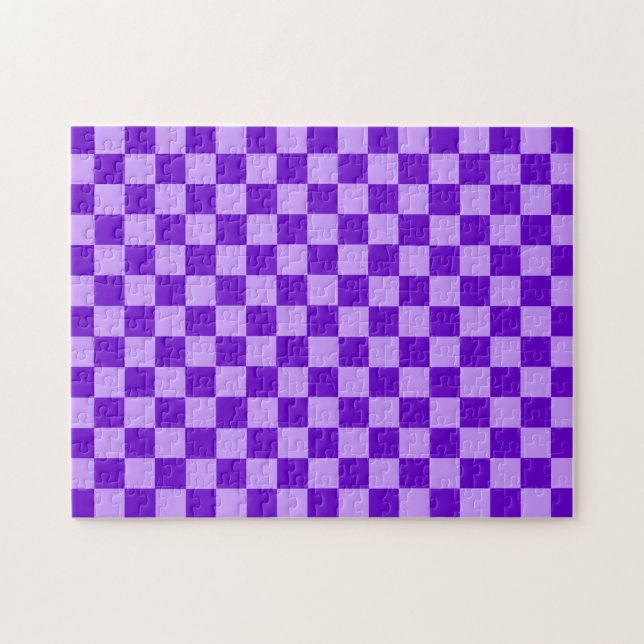Purple Combination Checkerboard by Shirley Taylor Jigsaw Puzzle (Horizontal)