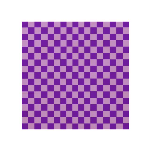 Purple Combination Checkerboard by Shirley Taylor Wood Wall Art (Front)