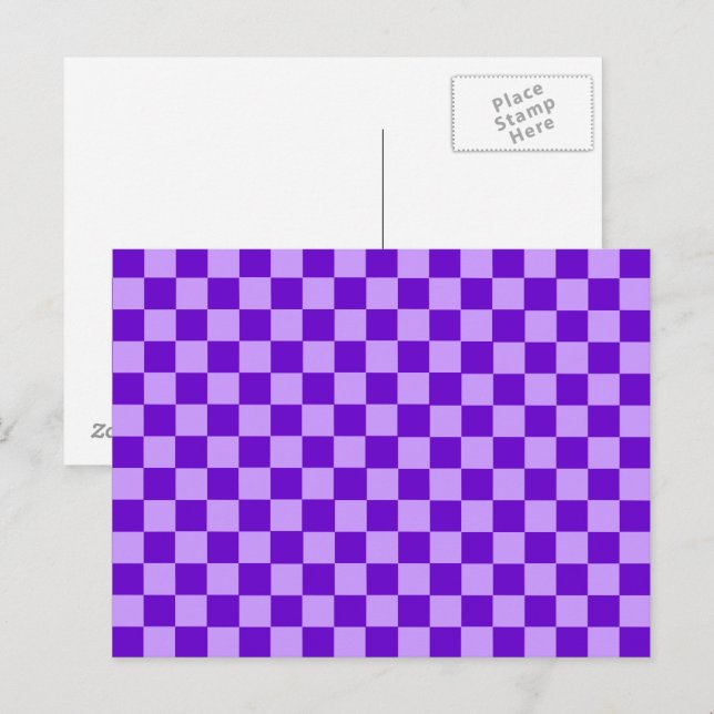 Purple Combination Checkerboard by ShirleyTaylor Postcard (Front/Back)