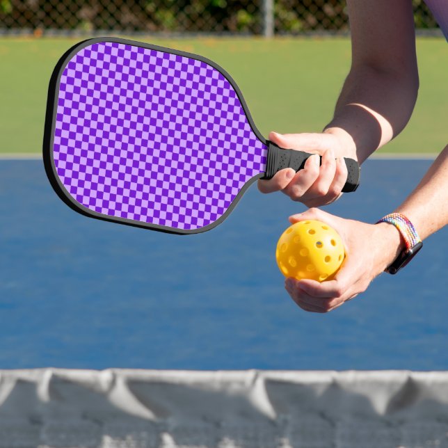 Purple Combination Checkerboard by STaylor Pickleball Paddle (Insitu)