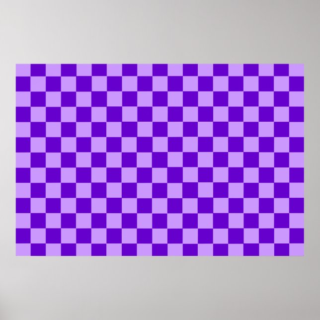 Purple Combination Classic Checkerboard by STaylor Poster (Front)