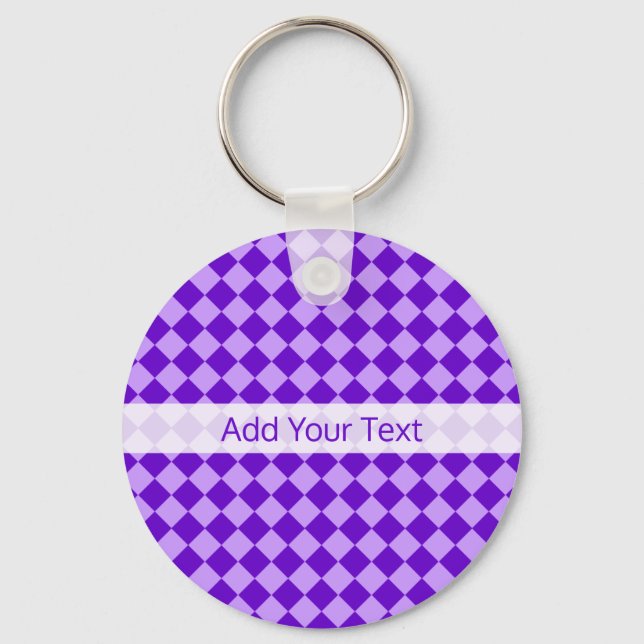 Purple Combination Diamond Pattern by STaylor Keychain (Front)