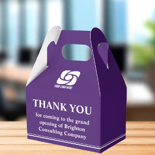 Purple Company Logo Business Grand Opening Favor Boxes