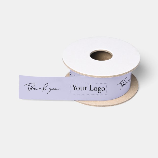 Purple Company Logo Business Thank you Packaging Satin Ribbon (Spool)