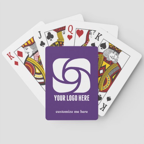Purple Company Logo Custom Business Marketing Poker Cards