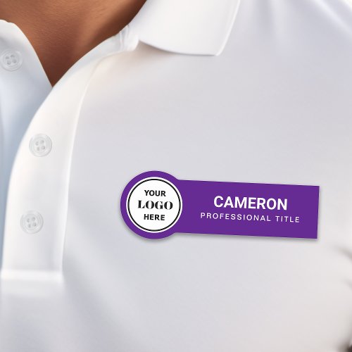 Purple Company Logo Name Tag